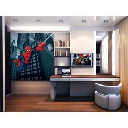 Decoraci&oacute;n con Fotomural Spiderman On City At Night Ftdl-1921
