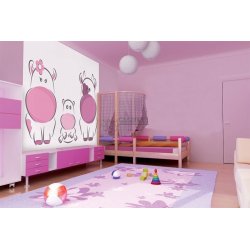 Decoraci&oacute;n con Fotomural Olly OL13005 Pink Cows