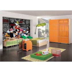 Decoraci&oacute;n con Fotomural Mickey On Dark Comic FTD-0261