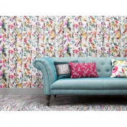 Decoraci&oacute;n con Papel Pintado Iridescence Jumanah Indigo