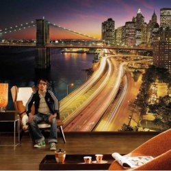 Decoraci&oacute;n con Fotomural New York City Lights 8NW-516